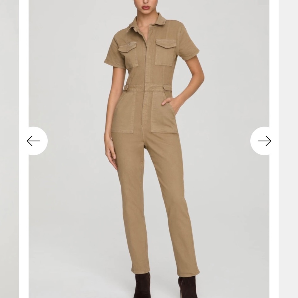 Good American khaki jumpsuit with stretch brand new with tags plus size 1X or 2X